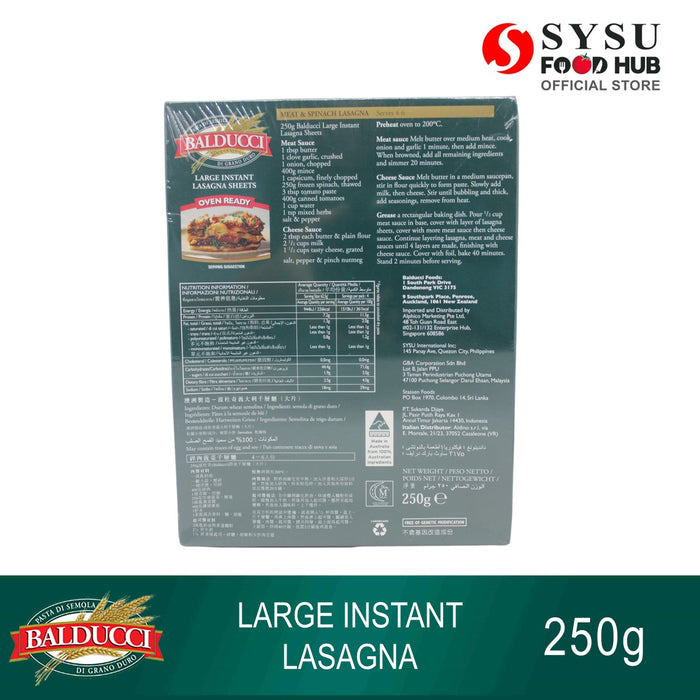 Balducci Large Instant Lasagna 250g