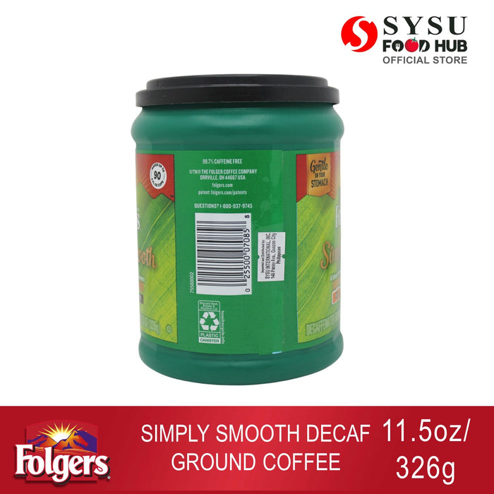 Folgers Simply Smooth Decaf Ground Coffee 11.5oz (326g)