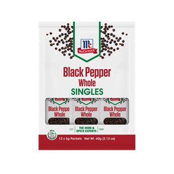 McCormick Black Pepper Whole packets 5g