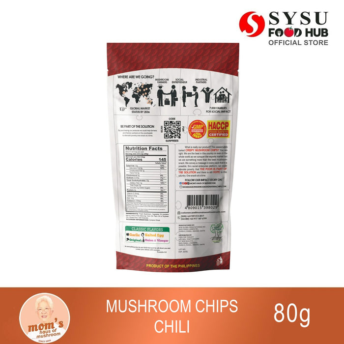 Mom's Haus of Mushroom Crispy Mushroom Chips Chili Flavor 80g