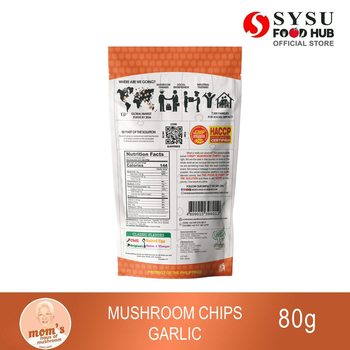 Mom's Haus of Mushroom Crispy Mushroom Chips Garlic Flavor 80g