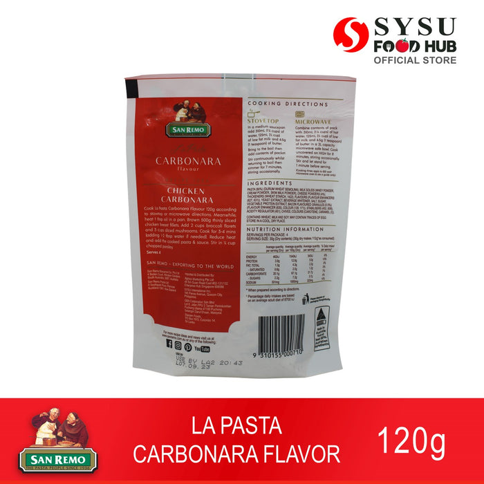 San Remo La Pasta Carbonara Flavour 120g