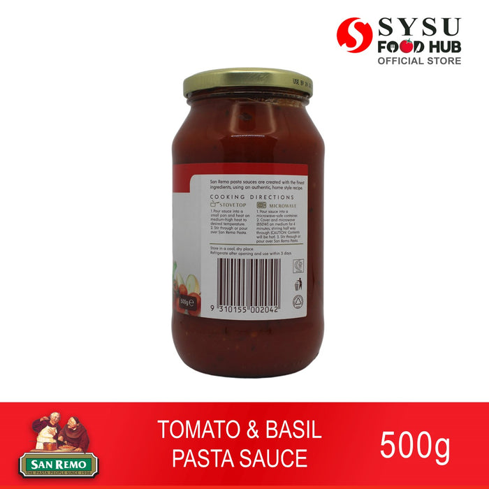 San Remo Tomato & Basil Pasta Sauce 500g
