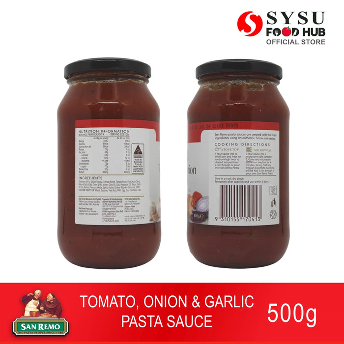 San Remo Tomato, Onion and Garlic Pasta Sauce 500g