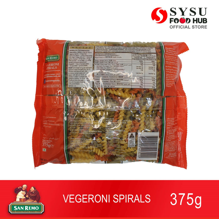 San Remo Vegeroni Spirals 375g