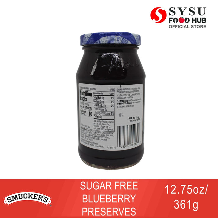 Smucker's Sugar Free Blueberry Preserves 12.75oz (361g)