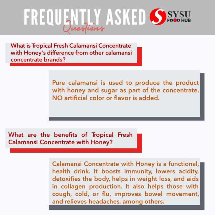 Tropical Fresh Calamansi Concentrate with Honey 850ml